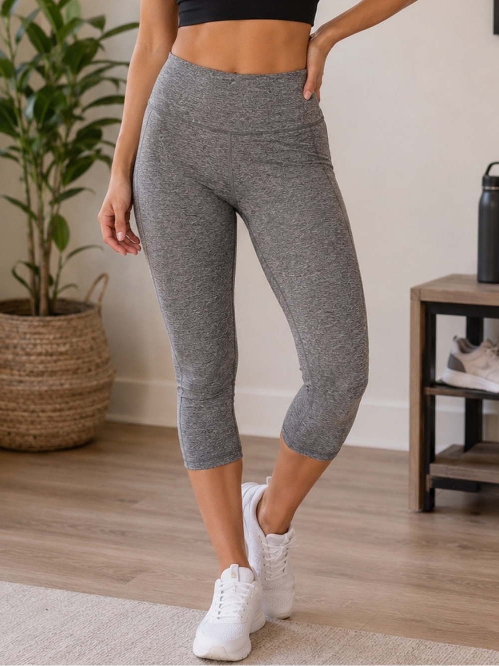 Mountain Warehouse Active Size 12 Grey Capri Leggings Yoga Workout Athletic